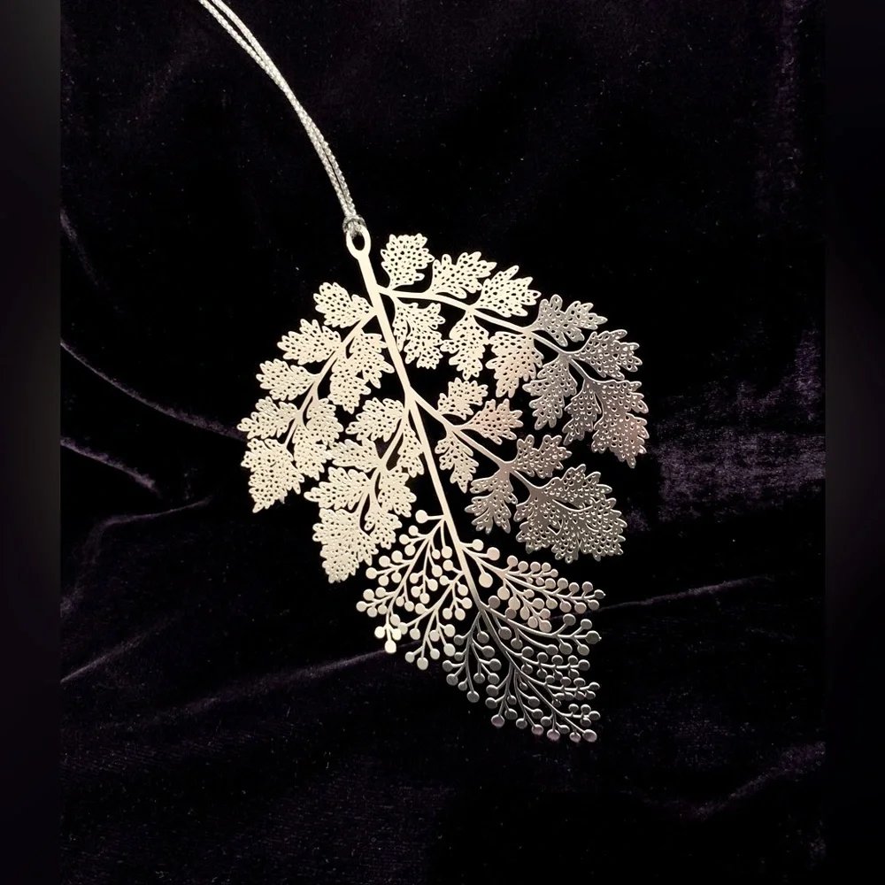 Vintage CRATE & BARREL Silver-Stamped Tree Branch Ornament